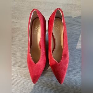 Vince Camuto Red Suede Heels
